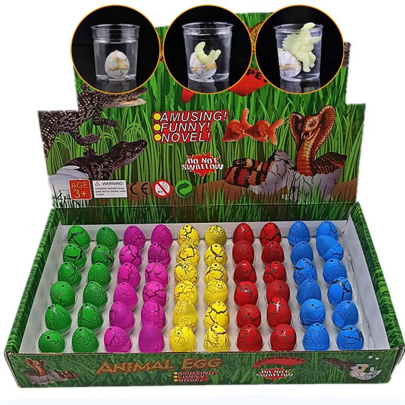 60pcs Magic Dinosaur Eggs Hatching In Water Animal Breeding Educational Toys for Children