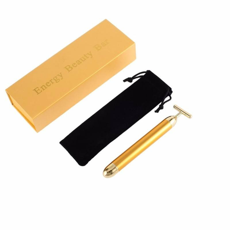 T-shaped Thin Face Artifact 24k Golden Vibrating Facial Massager Facial Roller