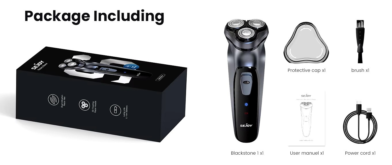 Rechargeable Wet & Dry Use Electric Shaver Hair Trimmer Rotary Shaving Machine Razor