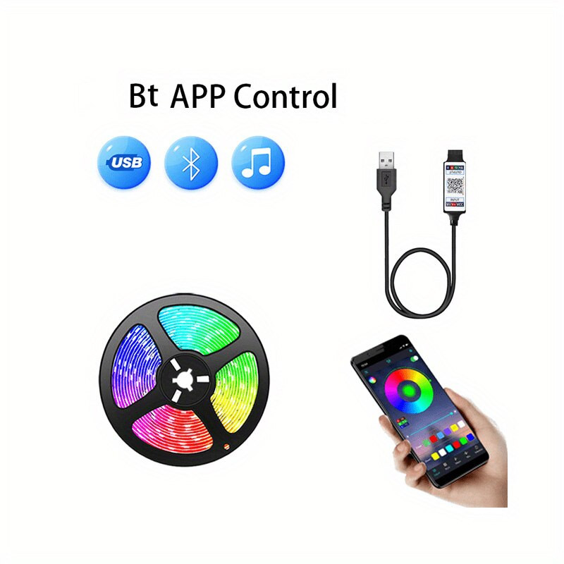 1M/3M/5M 5050 RGB Led Lights Smart Remote Color Changing For TV LED Backlight Room Decorative