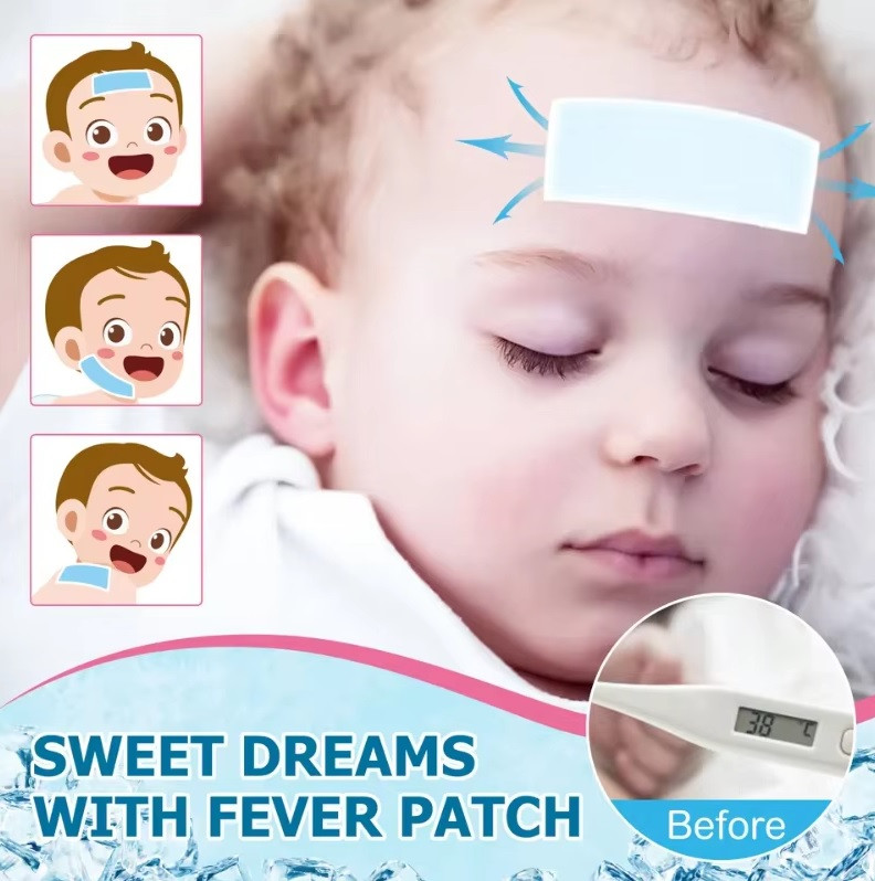 Baby Cooling Patches for Fever Discomfort & Pain Relief Kids Adults Relief Fever Sticker