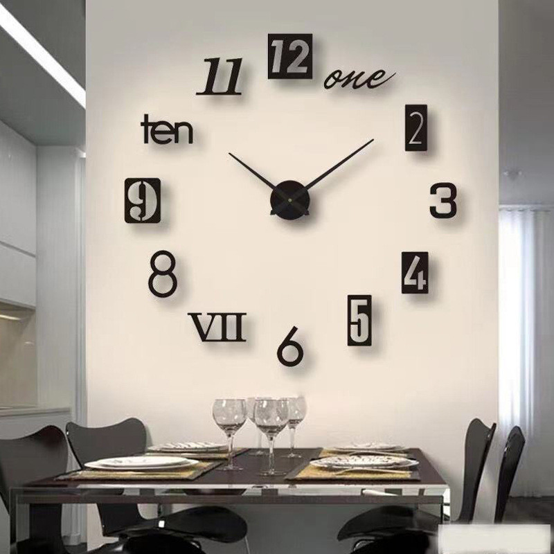 Numeral Acrylic Mirror Wall Clock Sticker Fashion Quartz Clocks Home Decoration