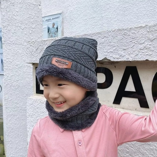 Children's Hats Winter Velvet Warm Neck Brace Two-Piece Hat