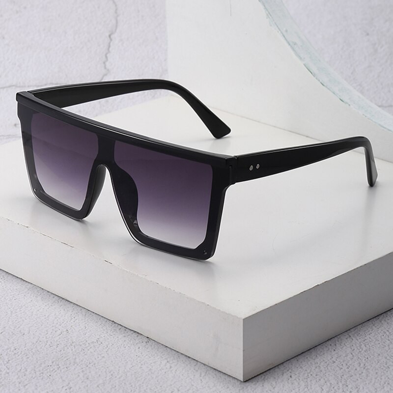 Retro Big Frame Sunglasses Brand Black Square Gradient Uv400 Cool Sunglasses