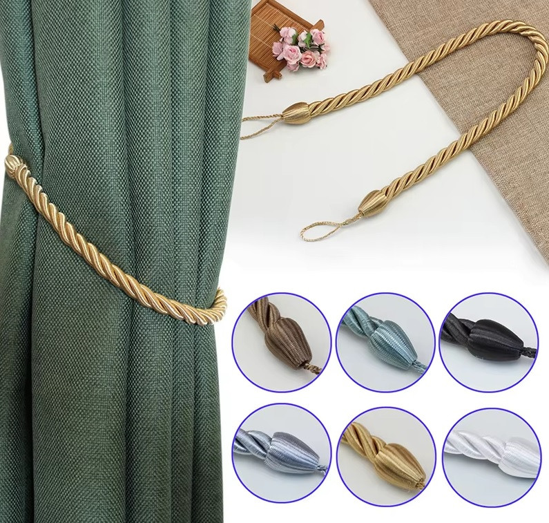 1Pc Handmade Weave Curtain Tieback Holder Clip Buckle Rope