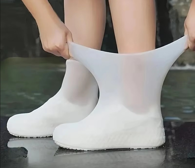 1 Pair Rubber Rain Boot Overshoes For Outdoor Use Silicone Waterproof Shoe Covers Non Slip