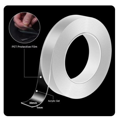 Nano Double Sided Tape Heavy Duty Transparent Adhesive Strips Strong Sticky Waterproof Tape