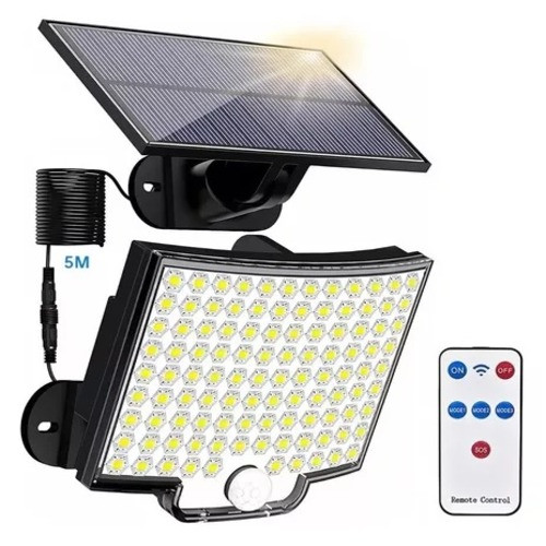 Powerful Waterproof Outdoor Solar Lamp with Motion Sensor Remote Control - 4 Working Modes LED