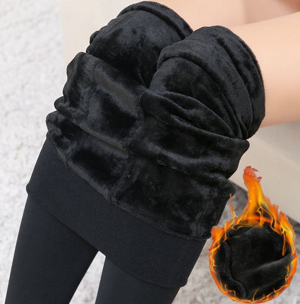 Women Winter Thermal Warm Thick Pantyhose Fluff Lined Stretch Slim Leggings Pants