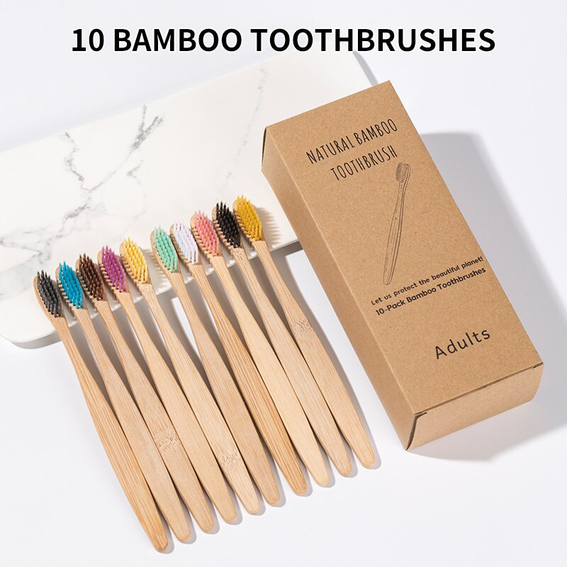 Toothbrush Set Natural and Environmentally Toothbrush One Box of 10 PCS