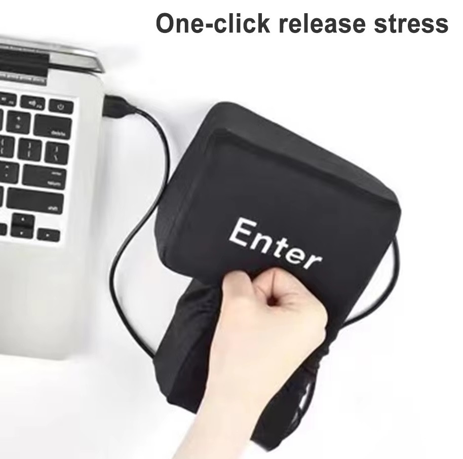 USB Enter Key Pillow Soft Computer Button Return Key For Offices Stress Relief Pillow