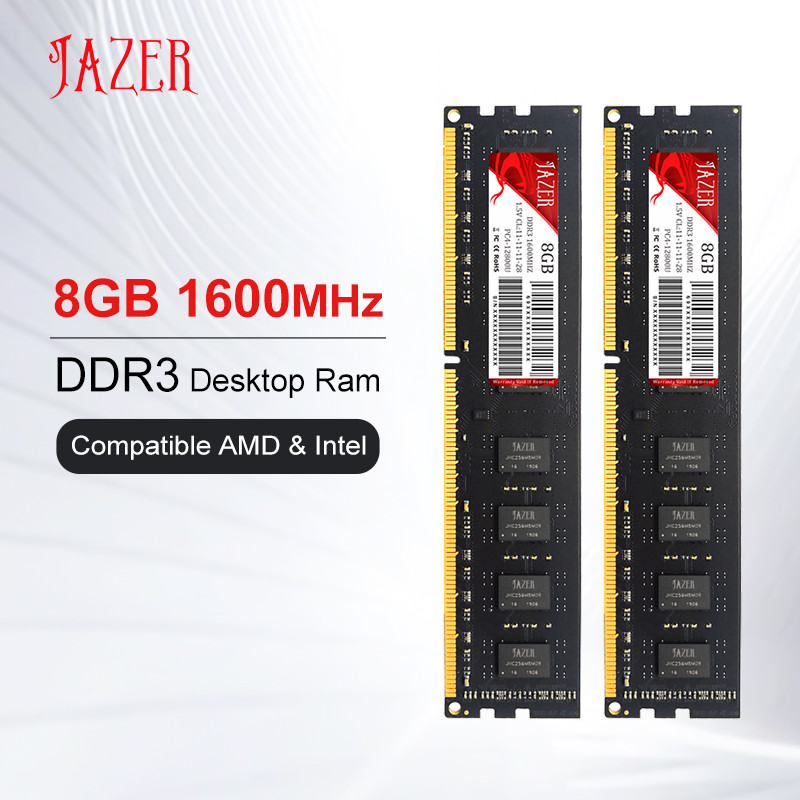 JAZER Memoria Rams DDR3 1600MHz New Dimm 1.5V Desktop Memory Compatible